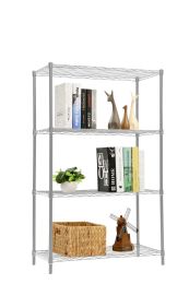 4 Pieces Home Basics 4 Tier Wide Steel Wire Shelf, Grey - Home Accessories