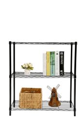 4 Pieces Home Basics 3 Tier Wide Steel Wire Shelf, Grey - Home Accessories