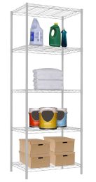 4 Pieces Home Basics 5 Tier Steel Wire Shelf, White - Home Accessories