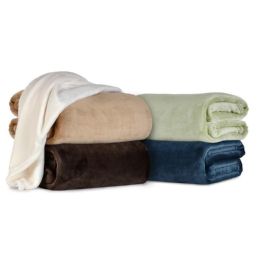 4 Pieces Velvetloft Blanket In Full Queen Size Cadet Blue Color - Fleece & Sherpa Blankets