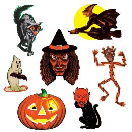 12 Pieces of Vintage Halloween Classic Cutouts