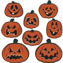 12 Pieces of Vintage Halloween Pumpkin Cutouts