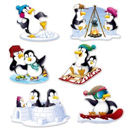 12 Pieces Penguin Cutouts - Hanging Decorations & Cut Out