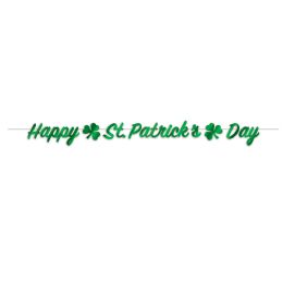 12 Wholesale Foil Happy St. Patrick's Day Streamer