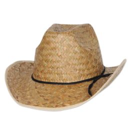60 Pieces HI-Crown Western Hat W/shoelace Band One Size Fits Most - Sun Hats