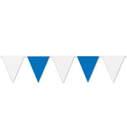 12 Pieces Blue & White Pennant Banner - Party Banners