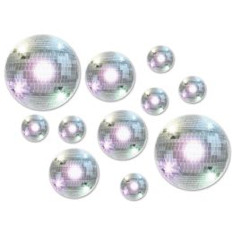 12 Pieces Disco Ball Cutouts - Hanging Decorations & Cut Out