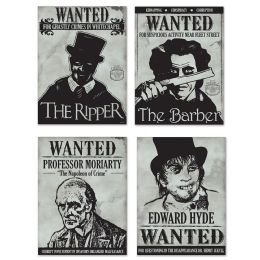 12 Pieces Sherlock Holmes Wanted Sign Cutouts - Hanging Decorations & Cut Out