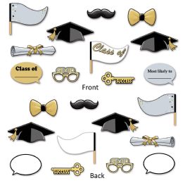 12 Pieces Graduation Photo Fun Signs Prtd 2 Sides W/different Designs - Photo Prop Accessories & Door Cover