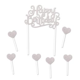12 Pieces Happy Birthday Cake Topper - Party Accessory Sets