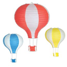 6 Pieces Hot Air Balloon Paper Lanterns - Hanging Decorations & Cut Out