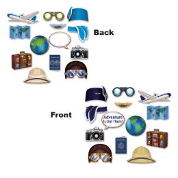 12 Pieces Around The World Photo Fun Signs Prtd 2 Sides W/different Designs - Photo Prop Accessories & Door Cover