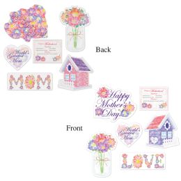 12 Pieces Mother's Day Cutouts - Hanging Decorations & Cut Out