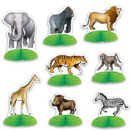 12 Pieces Jungle Safari Animal Mini Centerpieces - Party Center Pieces