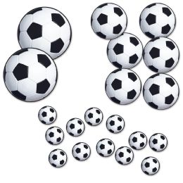 12 Pieces Soccer Ball Cutouts - Hanging Decorations & Cut Out