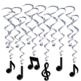6 Pieces Musical Notes Whirls - Hanging Decorations & Cut Out