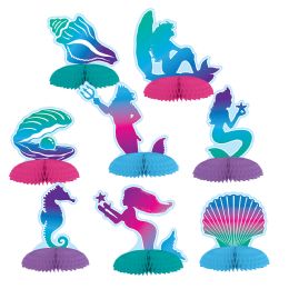 12 Pieces Mermaid Mini Centerpieces - Party Center Pieces
