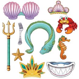 12 Pieces Mermaid Photo Fun Signs Prtd 2 Sides W/different Designs - Photo Prop Accessories & Door Cover