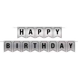 12 Pieces Foil Happy Birthday Streamer - Party Banners
