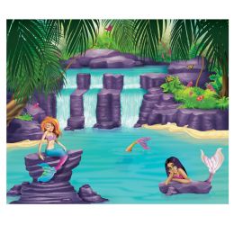 6 Pieces Mermaid Lagoon InstA-Mural Complete Wall Decoration - Hanging Decorations & Cut Out