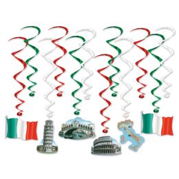 6 Pieces Italian Whirls - Hanging Decorations & Cut Out