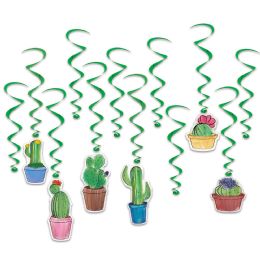 6 Pieces Cactus Whirls - Hanging Decorations & Cut Out