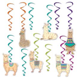 6 Pieces Llama Whirls - Hanging Decorations & Cut Out