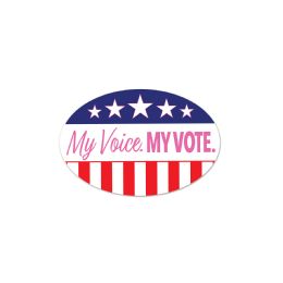 12 Pieces My Voice. My Vote. Peel 'N Place - Party Paper Goods