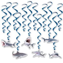 6 Pieces Shark Whirls - Hanging Decorations & Cut Out