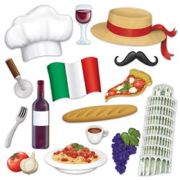 12 Pieces Italian Photo Fun Signs Prtd 2 Sides - Photo Prop Accessories & Door Cover