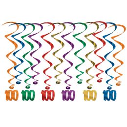 6 Wholesale 100  Whirls Asstd Colors; 6 Whirls W/icons; 6 Plain Whirls