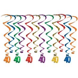 6 Wholesale 40  Whirls Asstd Colors; 6 Whirls W/icons; 6 Plain Whirls