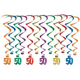6 Wholesale 50  Whirls Asstd Colors; 6 Whirls W/icons; 6 Plain Whirls