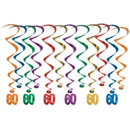 6 Wholesale 60  Whirls Asstd Colors; 6 Whirls W/icons; 6 Plain Whirls