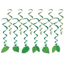 6 Pieces Tropical Leaves Whirls - Hanging Decorations & Cut Out