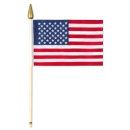 6 Wholesale Pkgd American Flags - Fabric