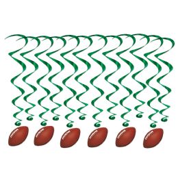 6 Pieces Football Whirls - Hanging Decorations & Cut Out