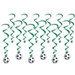 6 Pieces Soccer Ball Whirls - Hanging Decorations & Cut Out