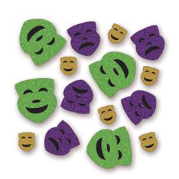 12 Pieces Mardi Gras Deluxe Sparkle Confetti Gold, Lt Green, Purple - Streamers & Confetti