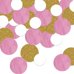 12 Pieces Dot Deluxe Sparkle Confetti Gold, Pink, White - Streamers & Confetti