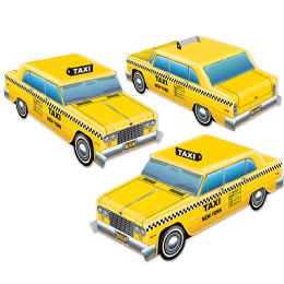 12 Wholesale 3-D Taxi Cab Centerpieces Assembly Required