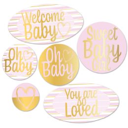 12 Pieces Foil Welcome Baby Cutouts - Hanging Decorations & Cut Out