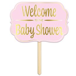 6 Pieces Foil Welcome ToThe Baby Shower Yard Sign - Hanging Decorations & Cut Out