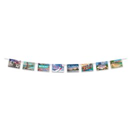12 Wholesale Travel America Postcard Streamer Prtd 2 Sides W/different Designs; Assembly Required