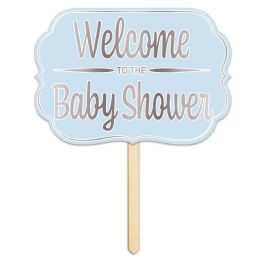 6 Wholesale Foil Welcome Tothe Baby Shower Yard Sign Foil/prtd 2 Sides; Attached To 24  Pine Stake