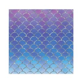 12 Pieces Mermaid Scales Luncheon Napkins - Party Accessory Sets
