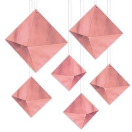 12 Pieces 3-D Foil Diamonds - Hanging Decorations & Cut Out