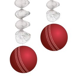 12 Pieces Cricket Ball Danglers - Hanging Decorations & Cut Out