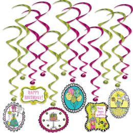6 Wholesale Dolly Mama's Adult Celebration Whirls 6 Whirls W/icons; 6 Plain Whirls