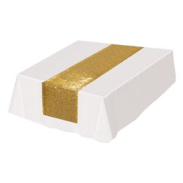 12 Wholesale Sequined Table Runner Gold